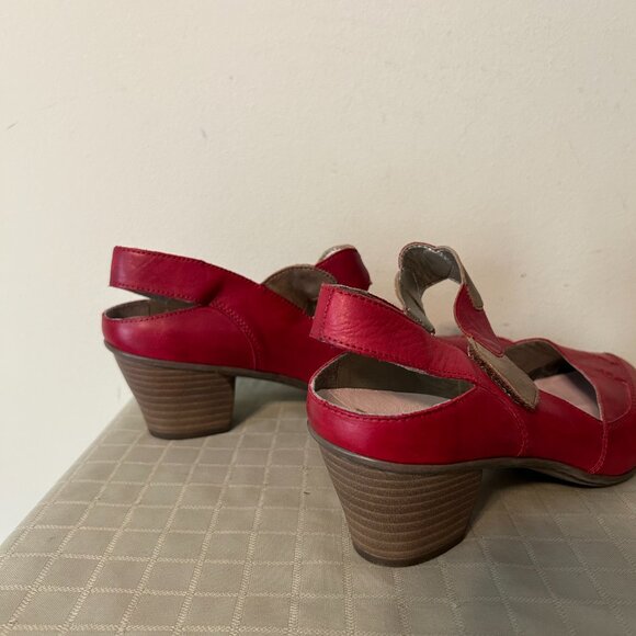 Rieker AntiStress Cherry Red Mary Jane - Open Back - Size 8 to 8.5 - EU 39 - Picture 4 of 10